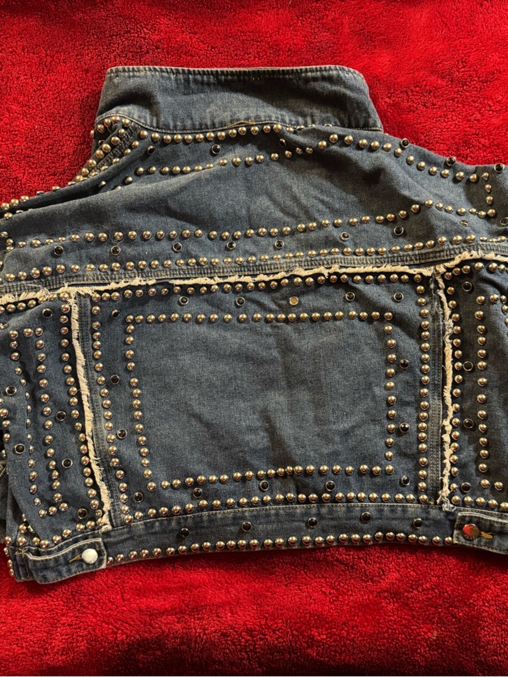 Studded Dark Blue Denim Jacket - Picture 2 of 2